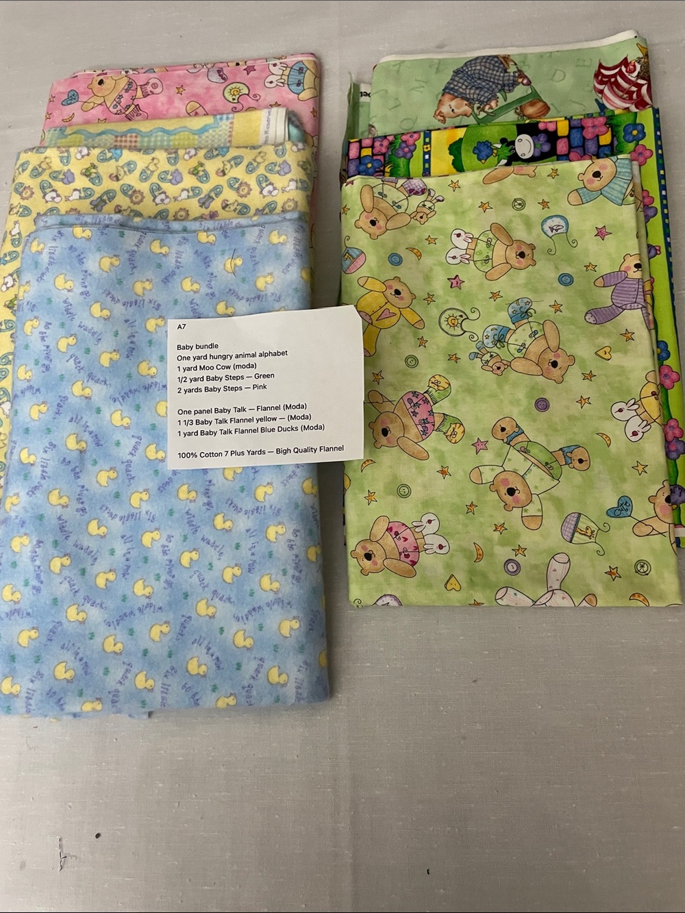 4-5 LB MIXED FABRIC BABY FLANNEL BUNDLE • USABLE PIECES • CRAFT & SEWING